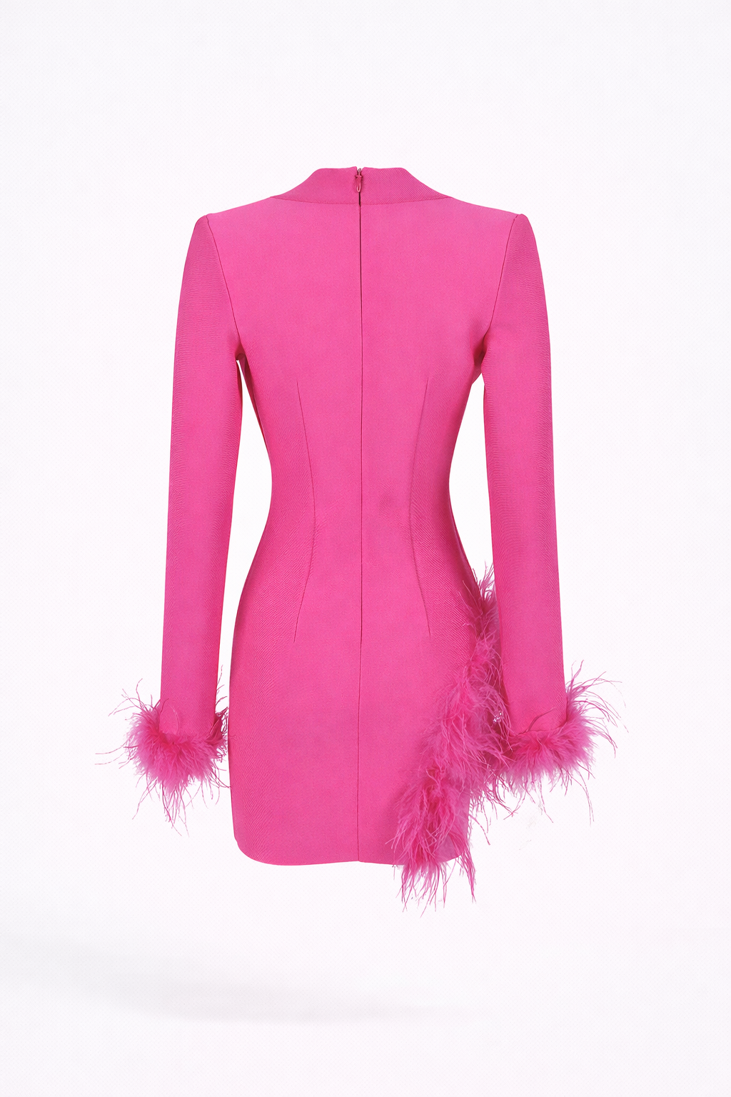 Valentina Feather-Trim Blazer Dress