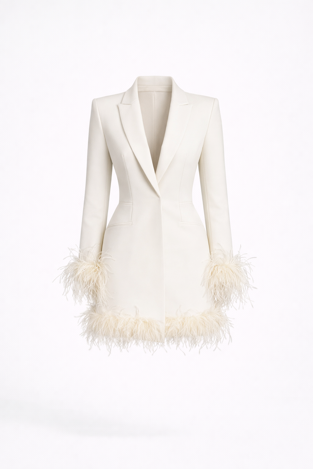 Valentina Feather-Trim Blazer Dress