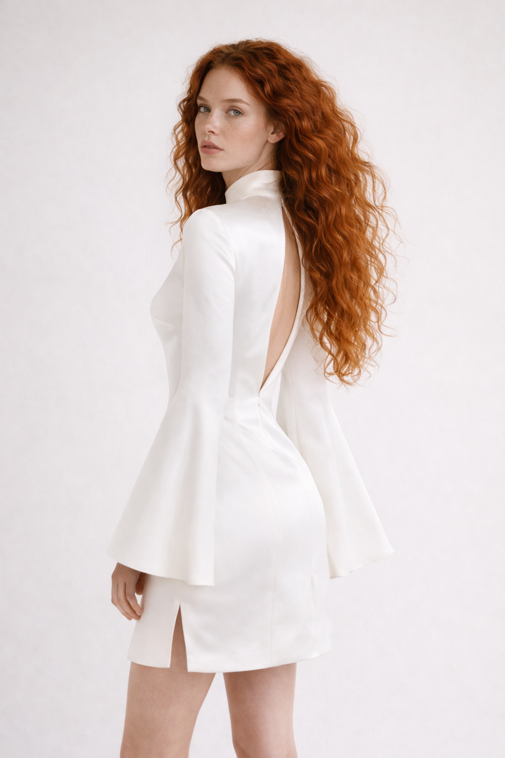 Monroe Satin Cape Mini Dress