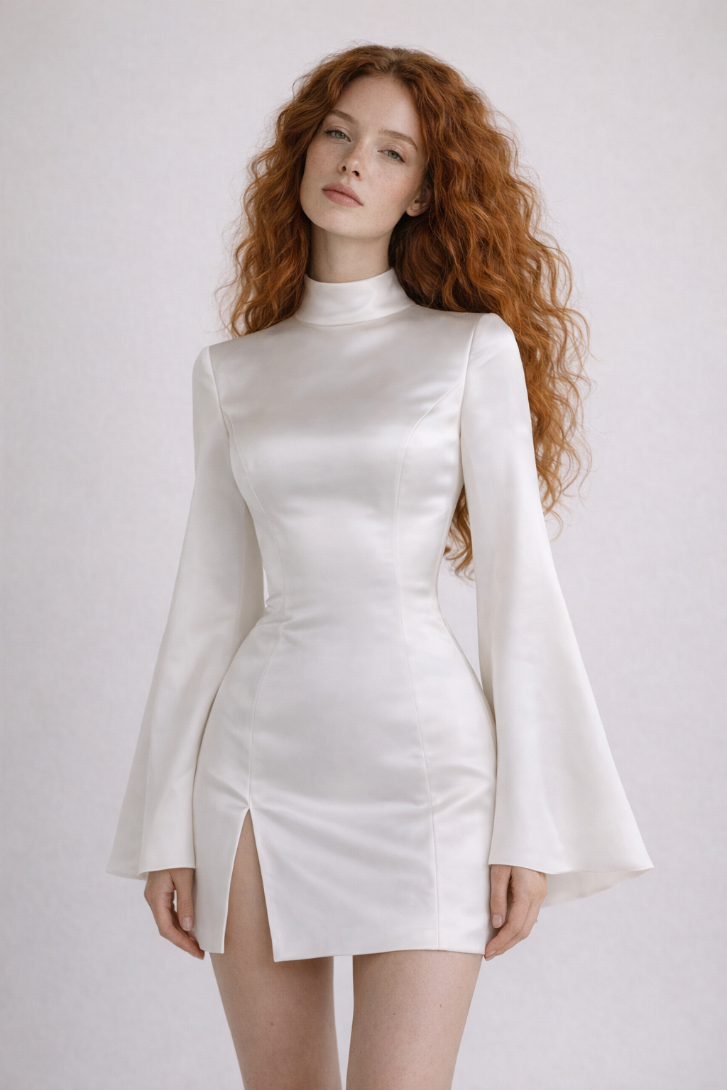 Monroe Satin Cape Mini Dress