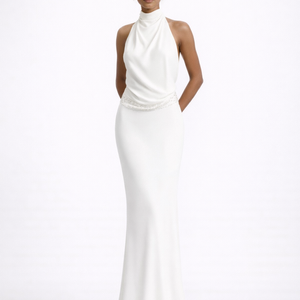 The Aveline Halter Open Back Gown