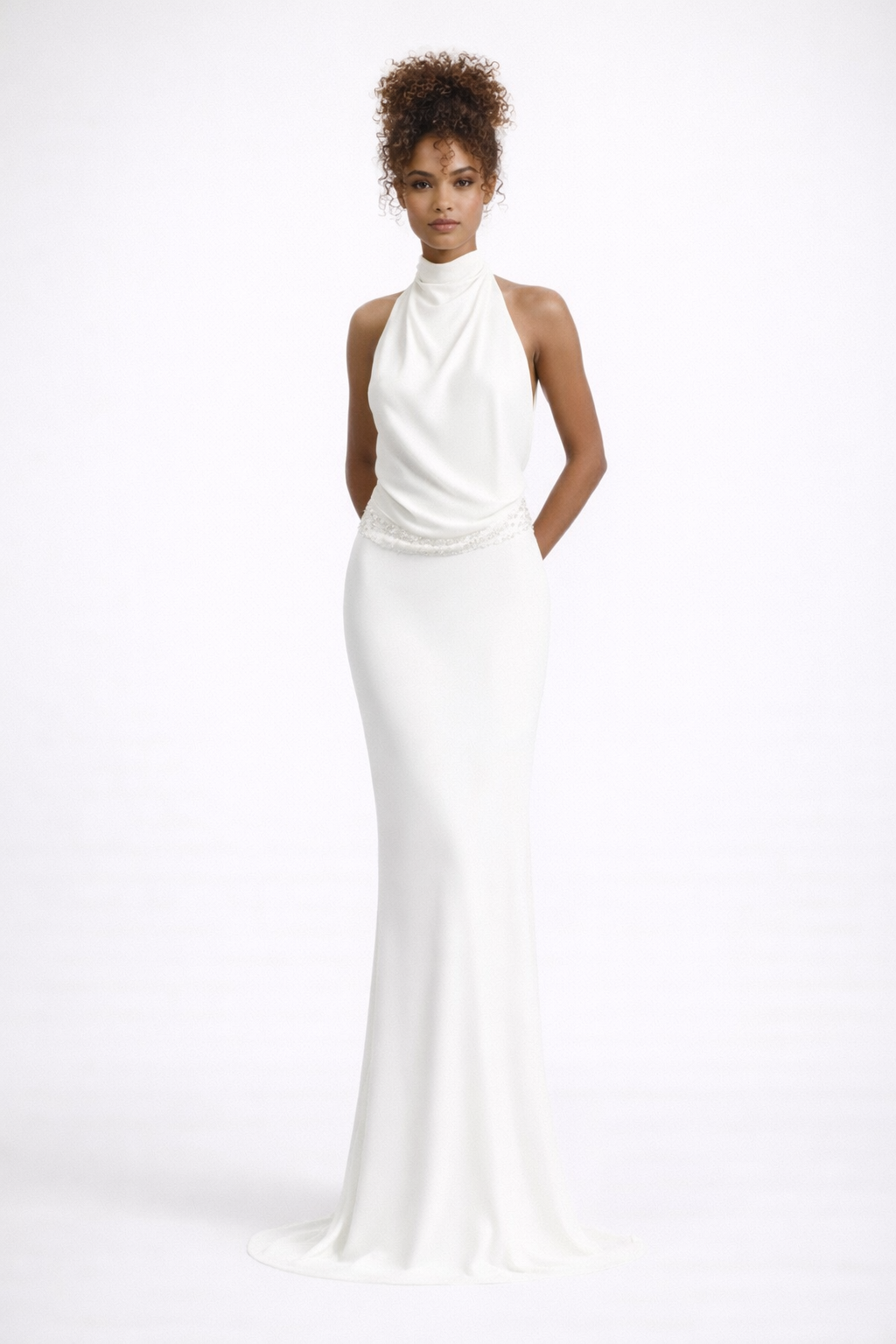 The Aveline Halter Open Back Gown