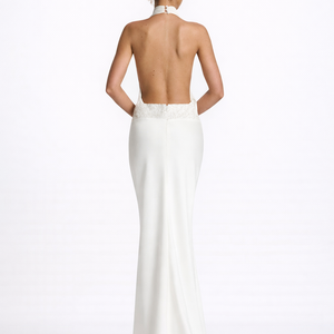 The Aveline Halter Open Back Gown