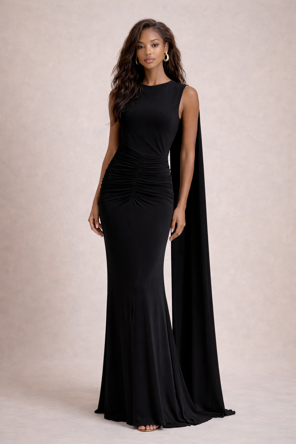 Virelle Drape Backless Dress Gown