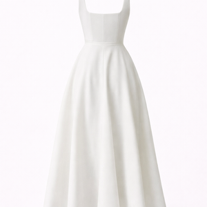 PORTOFINO DRESS — Square-Neck Midi with Full Circle Skirt