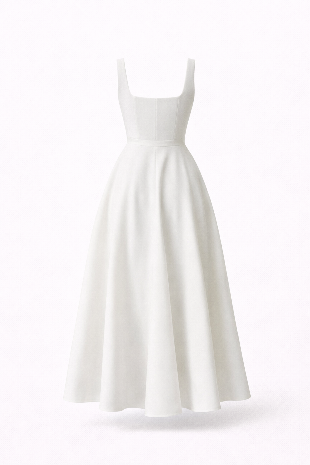 PORTOFINO DRESS — Square-Neck Midi with Full Circle Skirt