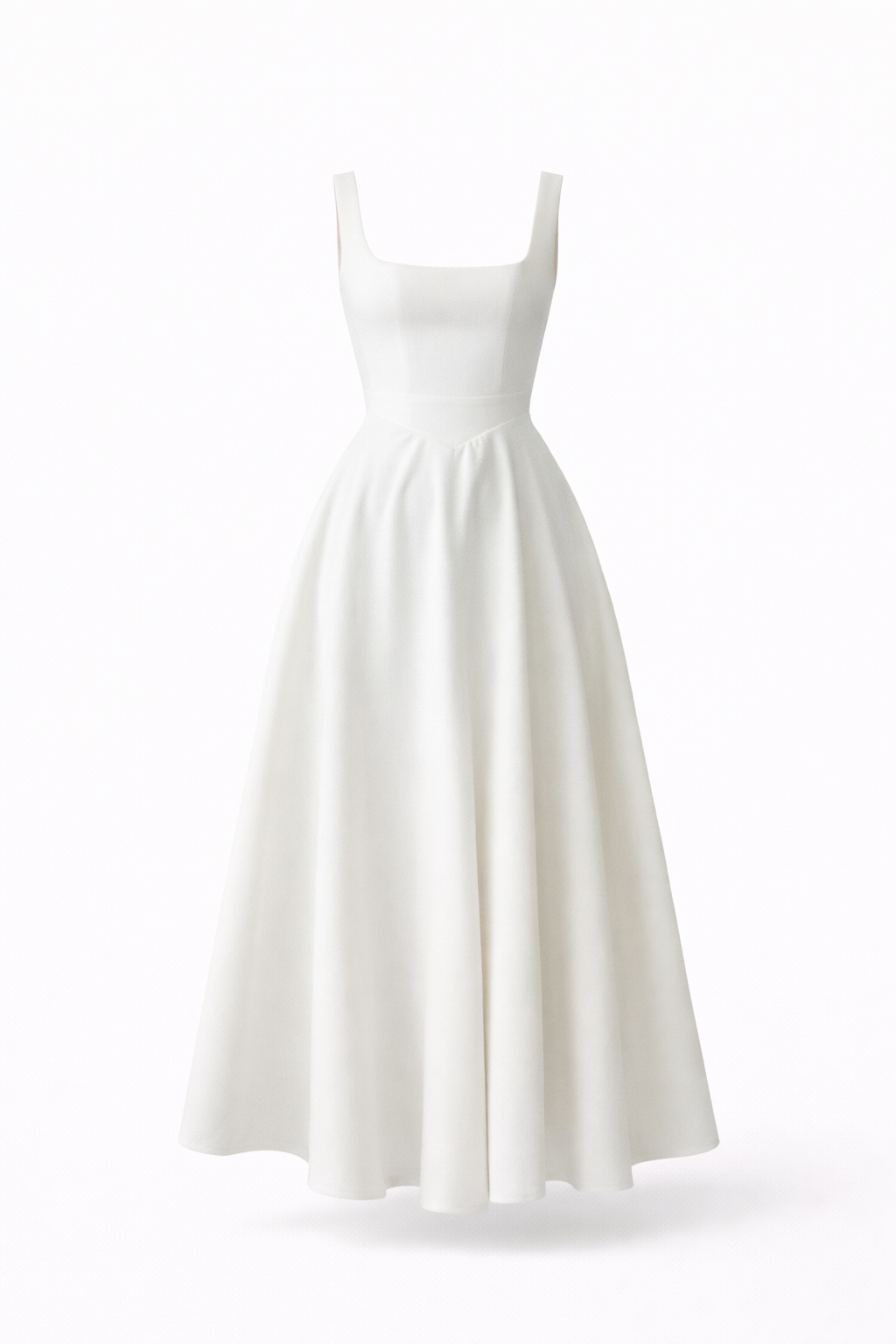 PORTOFINO DRESS — Square-Neck Midi with Full Circle Skirt