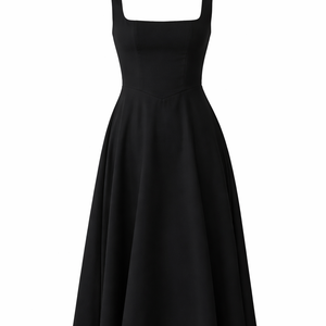 PORTOFINO DRESS — Square-Neck Midi with Full Circle Skirt