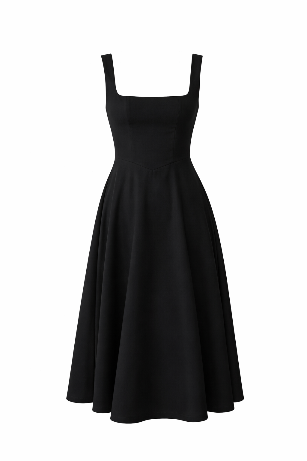 PORTOFINO DRESS — Square-Neck Midi with Full Circle Skirt