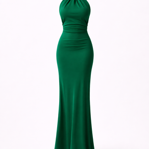 THE TULUM HALTER GOWN — Twisted Neckline Backless Maxi