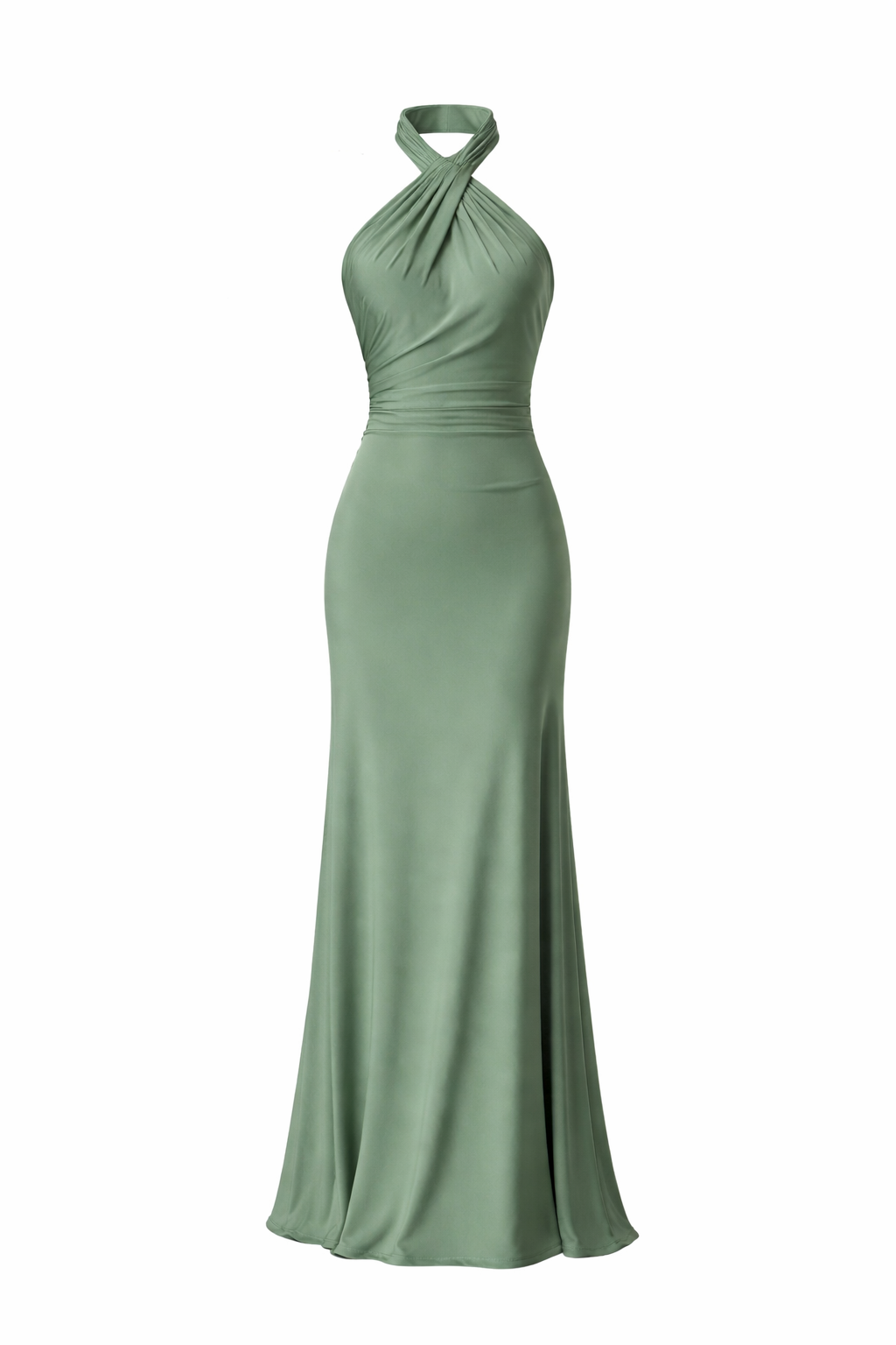 THE TULUM HALTER GOWN — Twisted Neckline Backless Maxi