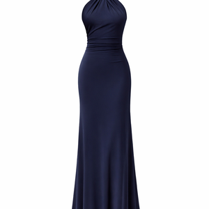 THE TULUM HALTER GOWN — Twisted Neckline Backless Maxi