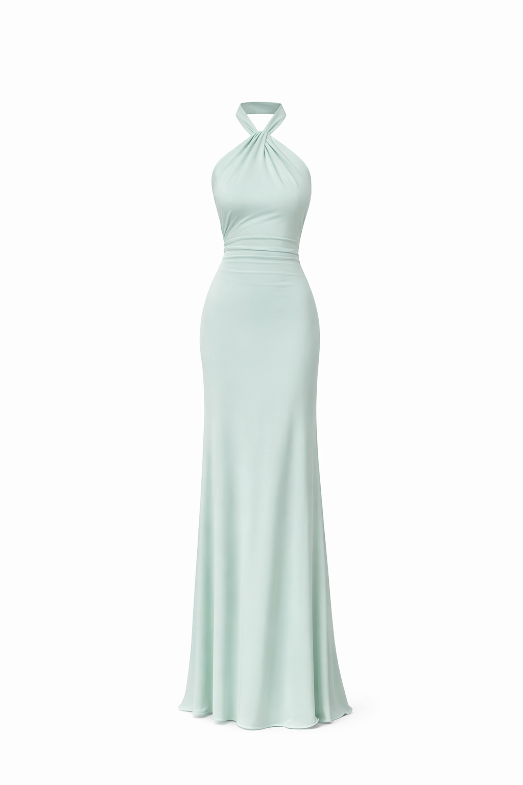 THE TULUM HALTER GOWN — Twisted Neckline Backless Maxi