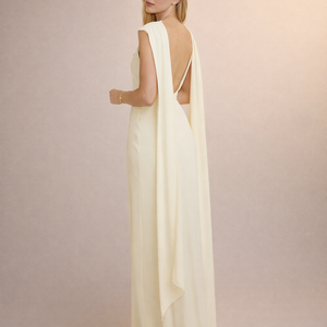 THE LYRA DRESS — Backless Draped Column Gown