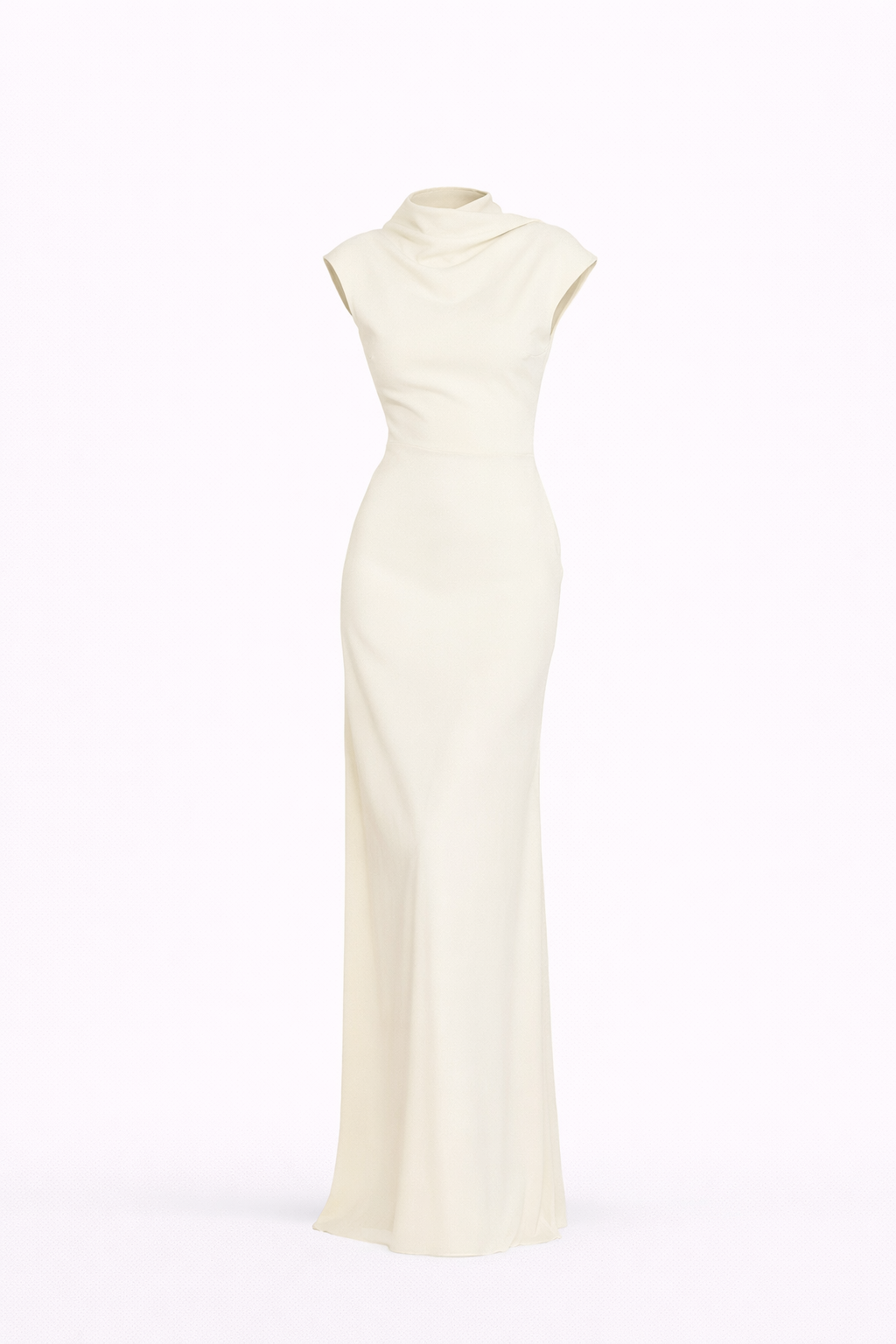 THE LYRA DRESS — Backless Draped Column Gown