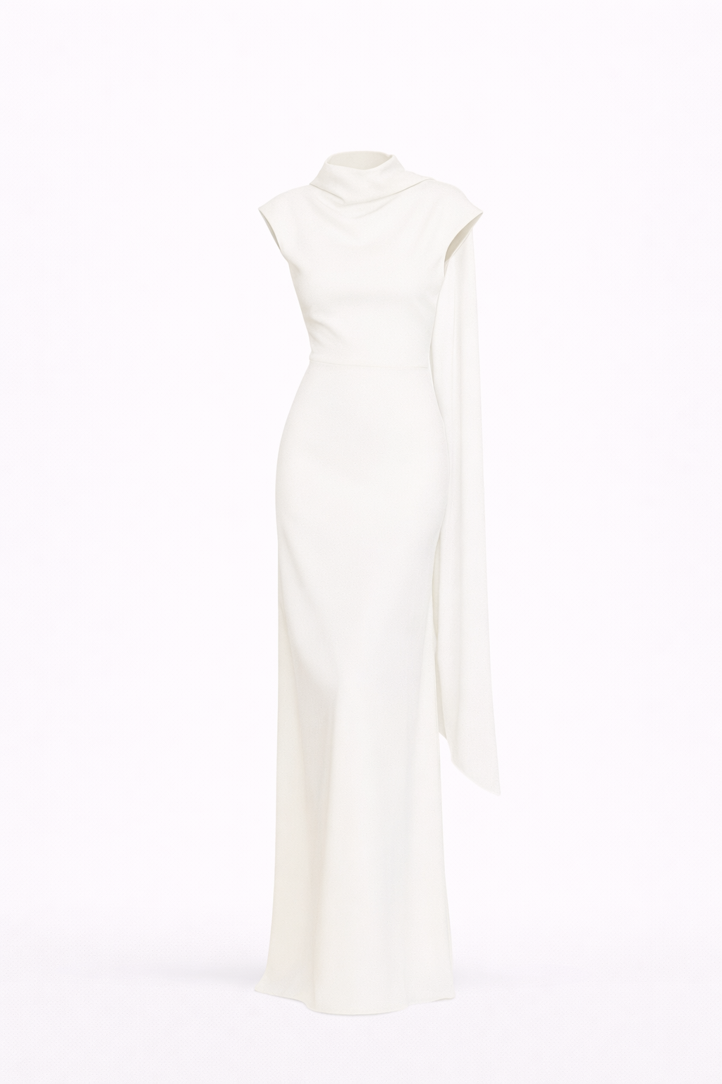 THE LYRA DRESS — Backless Draped Column Gown