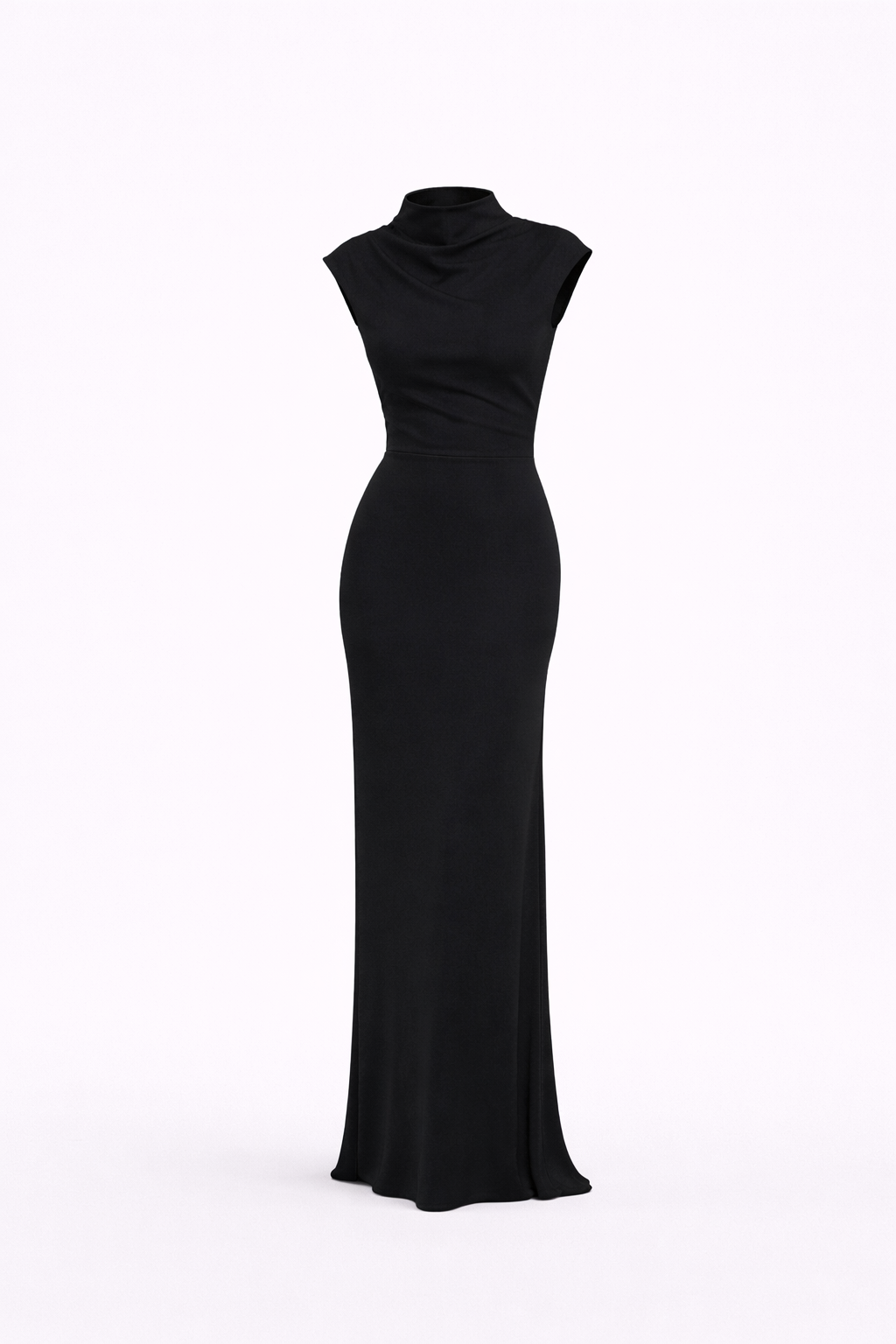 THE LYRA DRESS — Backless Draped Column Gown