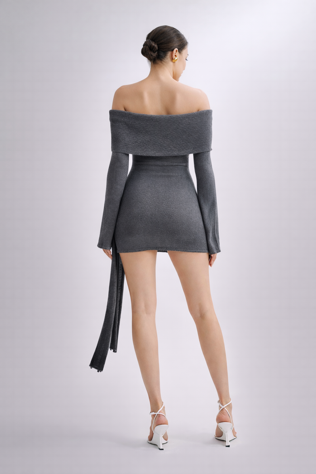 MIRA — Off-Shoulder Knit Mini Dress