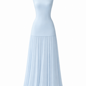 FLORENCE DRESS — Sleeveless Bodice with Pleated Maxi Skirt