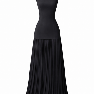 FLORENCE DRESS — Sleeveless Bodice with Pleated Maxi Skirt