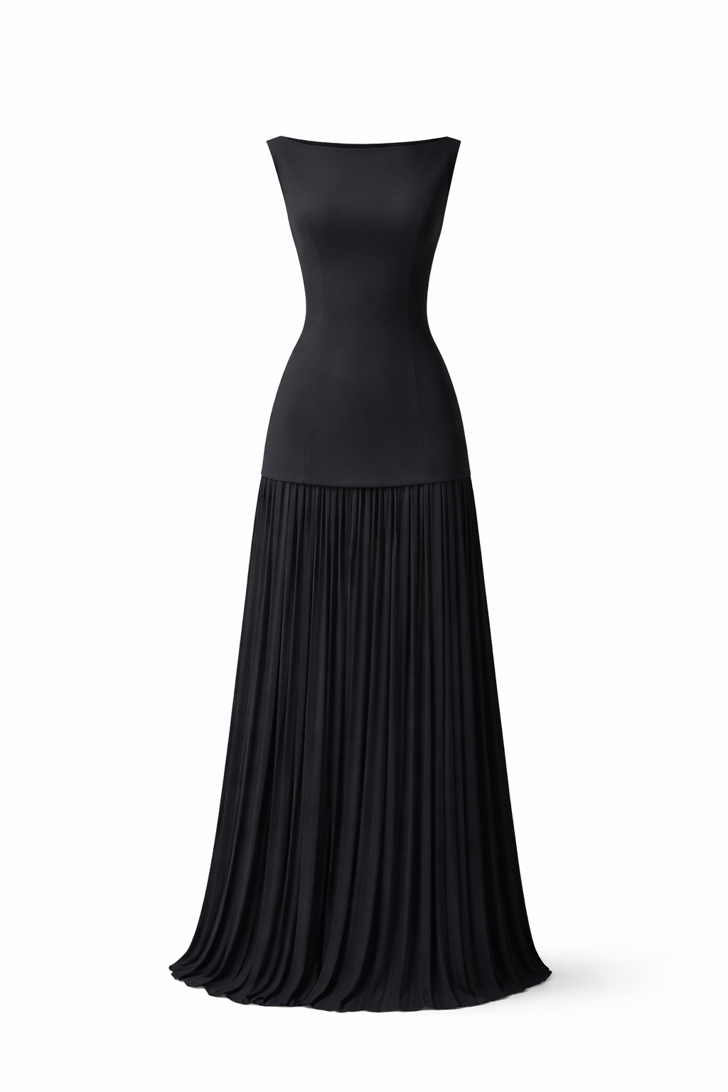 FLORENCE DRESS — Sleeveless Bodice with Pleated Maxi Skirt