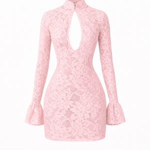 Delilah Lace Keyhole Mini Dress