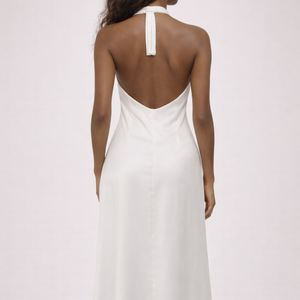 Lucia Rosette Halter Satin Gown