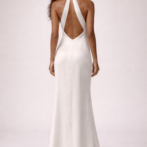 Lucia Rosette Halter Satin Gown