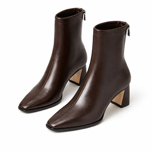COPENHAGEN BOOT — Square-Toe Chelsea with Sculptural Heel