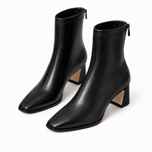 COPENHAGEN BOOT — Square-Toe Chelsea with Sculptural Heel