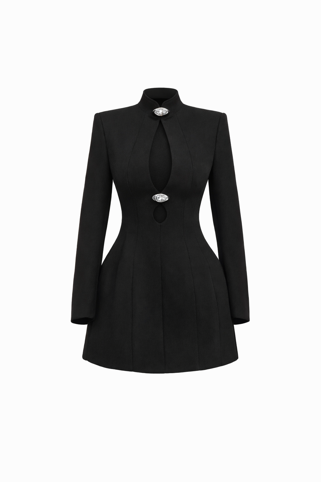 JADE MINI — Mandarin Collar Cutout with Crystal Buttons