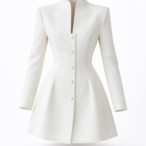 MAYFAIR MINI — Tailored Single-Breasted A-Line Dress