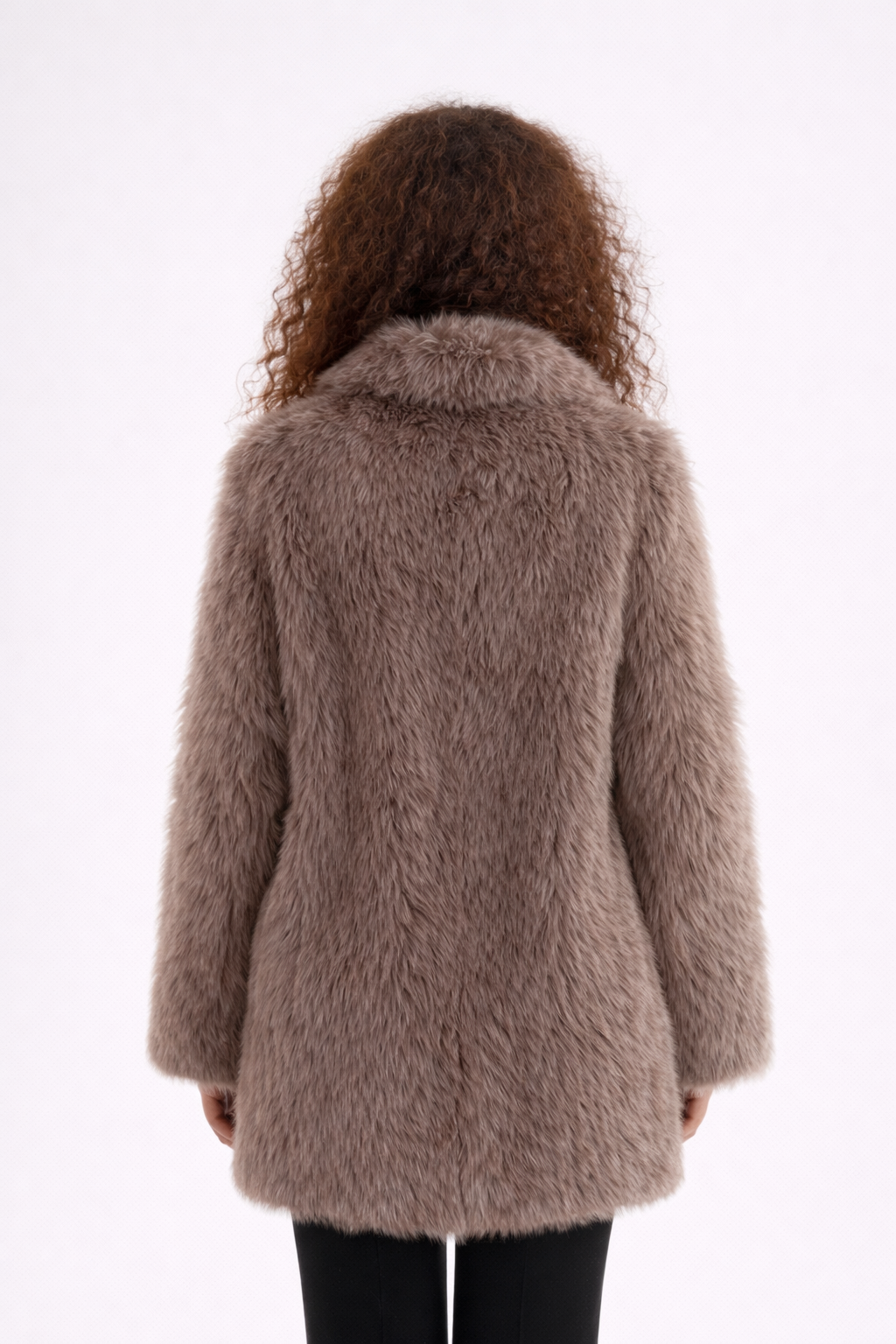 GSTAAD COAT — Oversized Faux Fur Coat with Shawl Collar