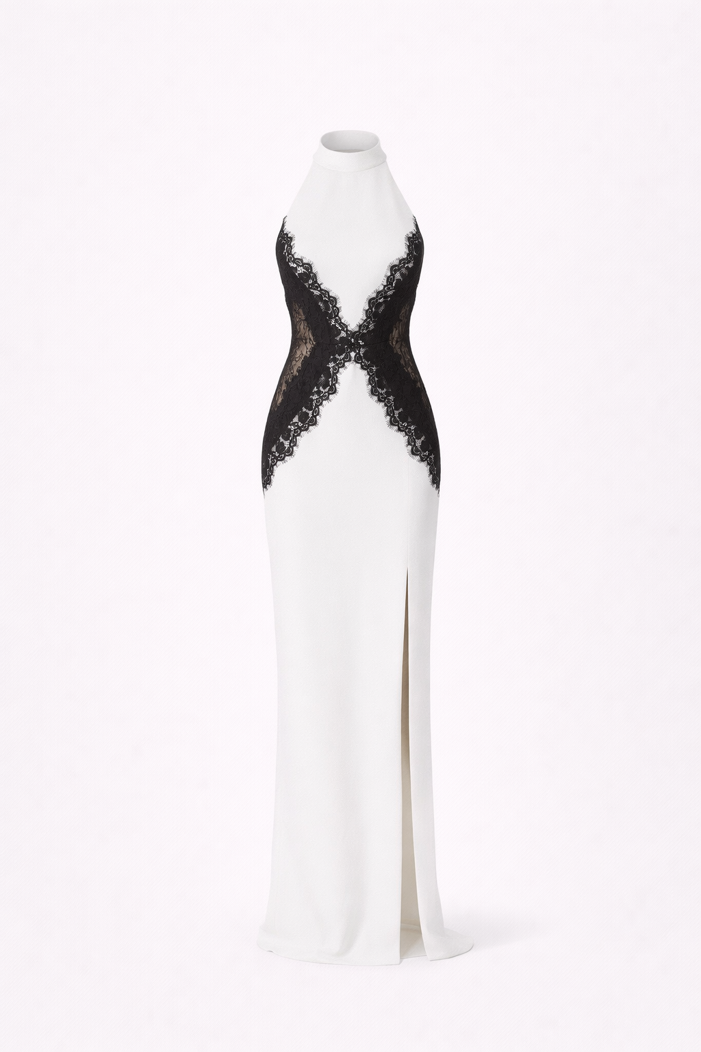 Monaco Lace Gown — Halter Satin Dress