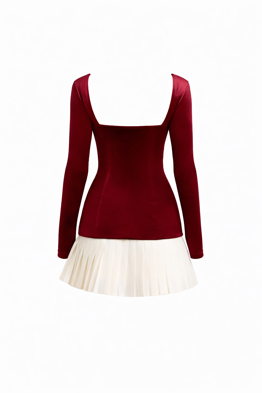 AVA MINI — Square-Neck Pleated Mini Dress