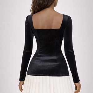 AVA MINI — Square-Neck Pleated Mini Dress