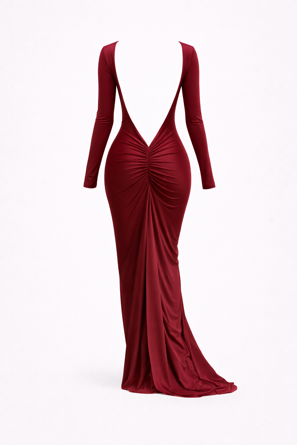 SLOANE DRESS — Open-Back Long-Sleeve Maxi