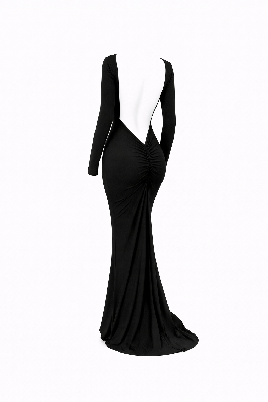 SLOANE DRESS — Open-Back Long-Sleeve Maxi