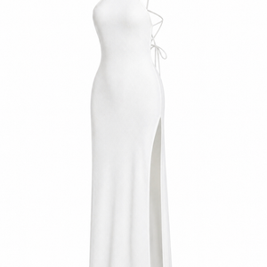 SIENA DRESS — Backless Halter Maxi Dress