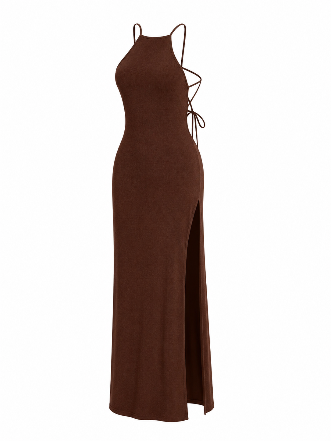 SIENA DRESS — Backless Halter Maxi Dress
