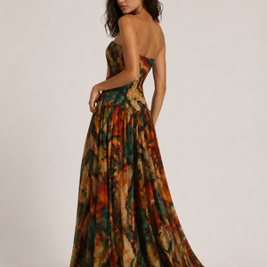 SORRENTO DRESS — Printed Bandeau Maxi Dress