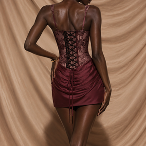VIVIENNE DRESS — Lace Corset Mini Dress