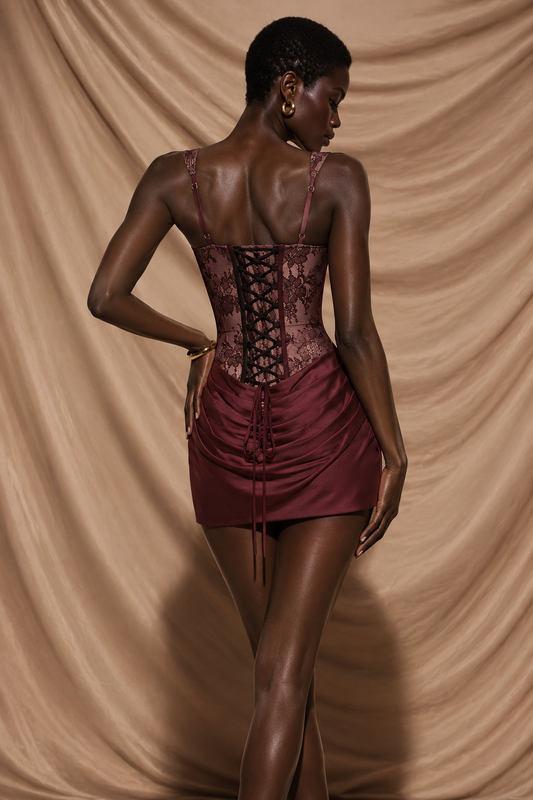 VIVIENNE DRESS — Lace Corset Mini Dress