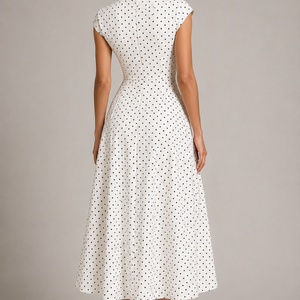 MONROE DRESS — Polka Dot Midi Dress