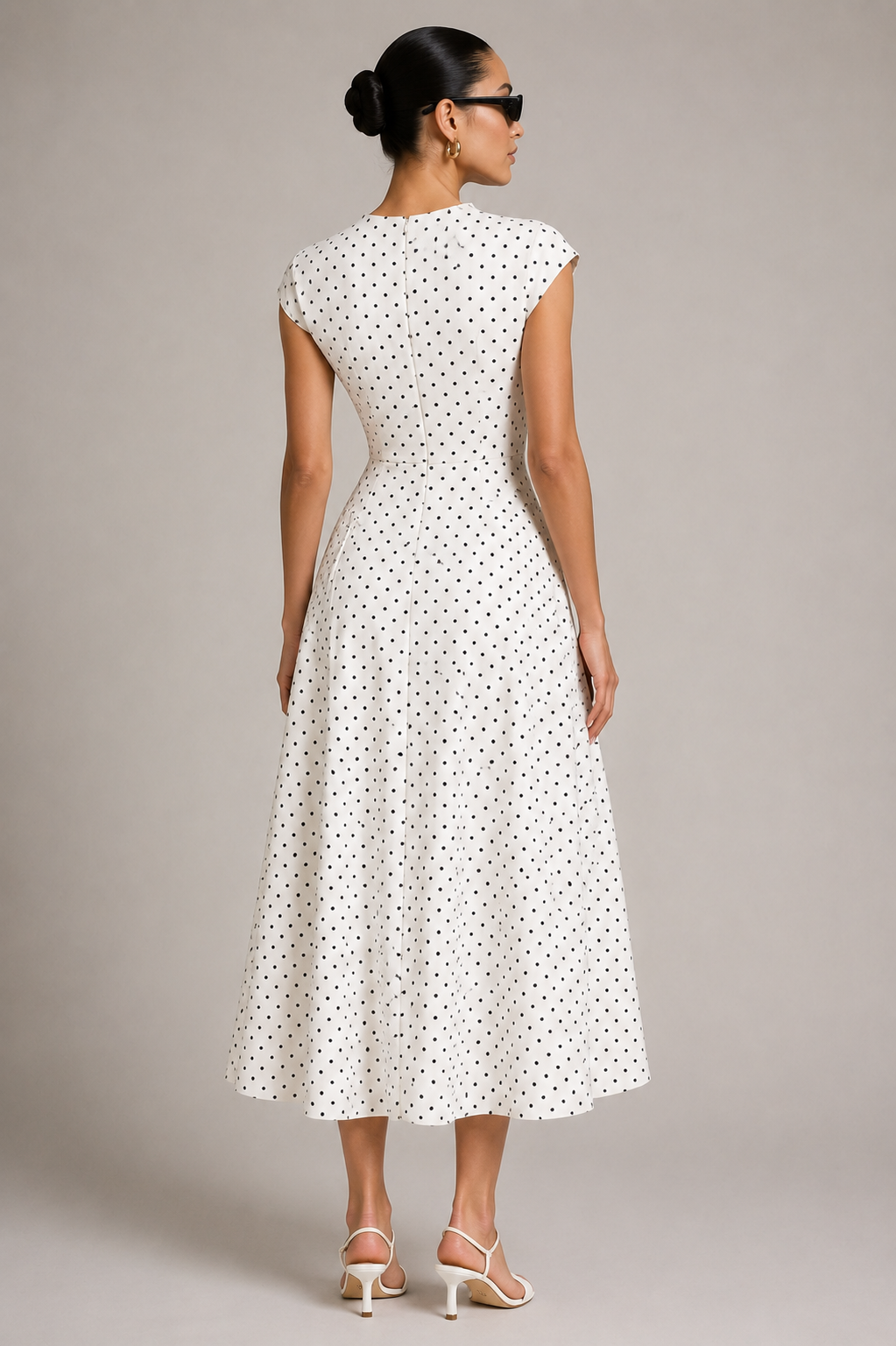 MONROE DRESS — Polka Dot Midi Dress