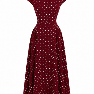 MONROE DRESS — Polka Dot Midi Dress