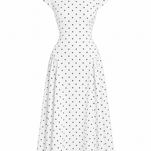 MONROE DRESS — Polka Dot Midi Dress