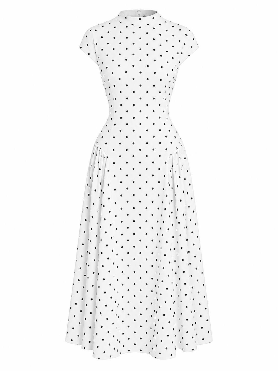 MONROE DRESS — Polka Dot Midi Dress