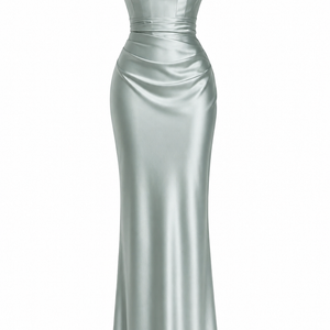 NOIR DRESS — Off-Shoulder Satin Corset Gown