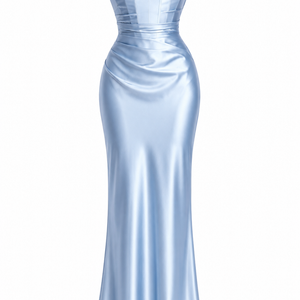 NOIR DRESS — Off-Shoulder Satin Corset Gown